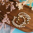 Różaniec 2w1 | Naszyjnik-bransoleta | Masa perłowa