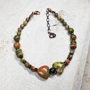 Unakit bransoletka w kolorach wiosny b25 - miedź (wire-wrapping)