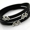 Bransoletka skórzana magnetoos triple grekio black