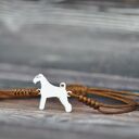 Airedale terrier - bransoletka z psem, srebro 925