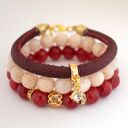 Bransoleta maroon jades&openwork ball