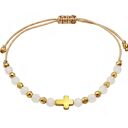 Bransoletka różaniec Kwarc hematyt ręcznie robiona, prezent na Komunię Św