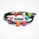 Bransoletka - Friend, gentle - sznurki, koraliki, kolorowe