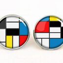 Mondrian - bransoletka szklana ze szkłami powiększającymi 16 mm