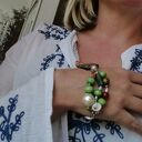Duża bransoletka koralikowa Boho - folk etno orient, rozmiar uniwersalny