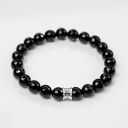 Zestaw bransoletek ze spinelu, onyksu i srebra Stay true to yourself, Try again