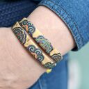 Bransoletka z korka Portobello Double z jadeitem