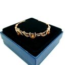 Bransoleta mankietowa z bursztynem - miedziany cuff wire wrapping