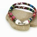 Kolorowa bransoletka etno-boho z bawełnianego sznurka - do 18 cm