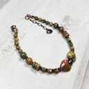 Unakit bransoletka w kolorach wiosny b25 - miedź (wire-wrapping)