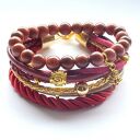 Bransoleta maroon&gold