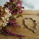 Bransoletka handmade z agatu indyjskiego i kwarcytu opalowego