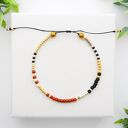 Bransoletka koralikowa Minimal Hematite - Light Red and Gold