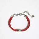 Bransoletka - Serce - rzemienie, pleciona