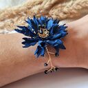 Bransoletka z chabrami - niebieskie kwiaty handmade
