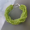 Bransoletka Kiwi z koralików Fire - 22 cm, zapięcie ze stali nierdzewnej