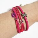 Bransoletka - Pink czaszka, pirat - różowa