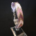 Elegancka Fioletowo Srebrna Bransoletka "Violet Silver Chevron"