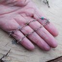 Srebrna bransoletka Okrągłe Kolory II z turmalinami i chainmaille