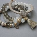 Zestaw bransoletek Taupe Vol - handmade