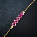 Bransoletka Crystal Square Fuchsia z koralików i kryształków