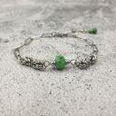 Bransoletka chainmaille Zoisit z rubinem - ręcznie robiona