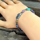 Karneol, tanzanit - bransoletka