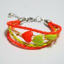 Bransoletka - Neonowe serca - rzemienie