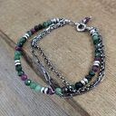 Bransoletka - zoisyt z łańcuszkami