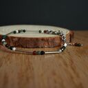 Bransoletka stal chirurgiczna agat, howlit, granat, jadeit, apatyt, hematyt