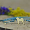 Akita japońska - bransoletka z psem, srebro pozłacane