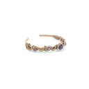 Miedziana bransoletka mankietowa z ametystem - cuff handmade