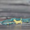 Basset Hound - bransoletka z psem ze srebra 925 pozłacana