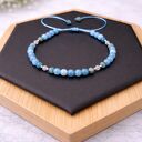 Zestaw niebieskich bransoletek "Winter Sky" - Akwamaryn i Apatyt