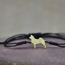 Akita amerykańska - bransoletka, srebro 925 pozłacane