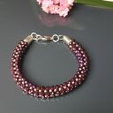 Bransoletka Burgund Snake - koralikowa bransoletka handmade dla kobiet