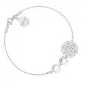 Srebrna bransoletka z rozetką i kryształami swarovski® crystal