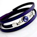 bransoletka MAGNETOOS TRIPLE CRISTAL PURPLE skóra