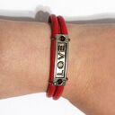 Bransoletka - Love - rzemienie, ekoskóra, unisex