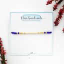 Delikatna bransoletka Minimal Autumn Cobalt z makramy - kobalt i złoto
