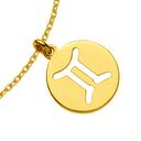 Złota bransoletka z zodiakiem Bliźniąt - srebro 925 pozłacane 24k