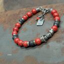 Koral, lawa - bransoletka 01