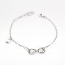 Srebrna bransoletka z symbolem nieskończoności i sercem