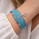 Zestaw niebieskich bransoletek "Winter Sky" - Akwamaryn i Apatyt