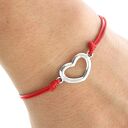 bransoletki handmade simply charm red twine with heart