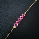 Bransoletka Crystal Square Fuchsia z koralików i kryształków