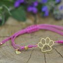 Łapa / Łapka psia / kocia - bransoletka, srebro 925 pozłacane