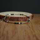 Bransoletka stal chirurgiczna - agat, howlit, granat, jadeit, apatyt, hematyt