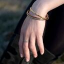 Nieregularny komplet 3 bransoletek ze srebra, miedzi i mosiądzu - minimalistyczna biżuteria handmade