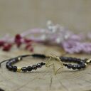 Bransoletka z koniem i kwarcem dymnym - handmade ze srebra 925